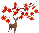 紅葉と鹿のイラスト
