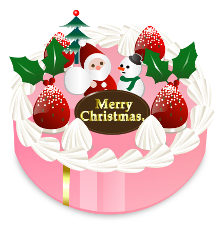 クリスマスのケーキのイラスト/無料イラスト/フリー素材