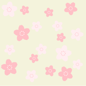 桜の花のパターン　手描き風