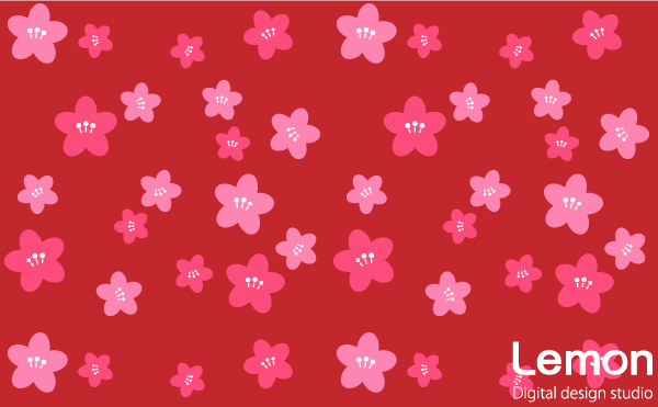 桃の花のパターン　