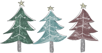 北欧風のクリスマスツリーのイラスト