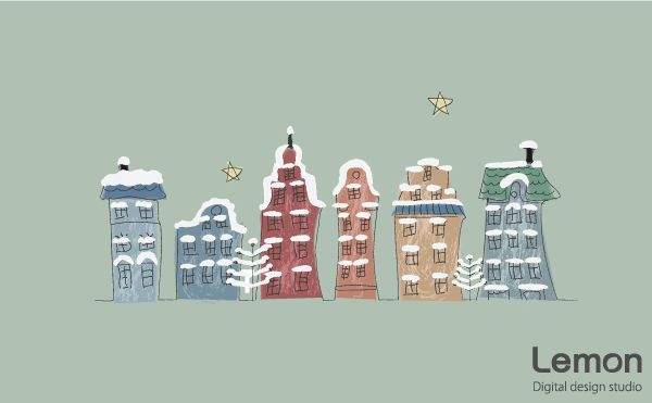クリスマスの街並み 北欧風 無料イラスト素材集 Lemon