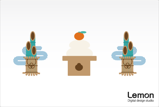 門松、鏡餅など使いやすいシンプルな正月のイラスト