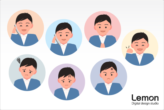 人の表情のイラスト 男性 無料イラスト素材集 Lemon